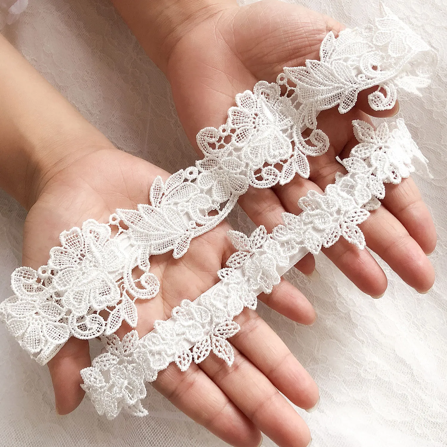 Wedding Garter Pearl White Bridal Lace Flower Bride Thigh Ring Leg Accessory FA